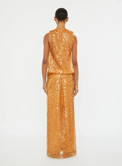 Sequin Maxi Dress Orange HV0014