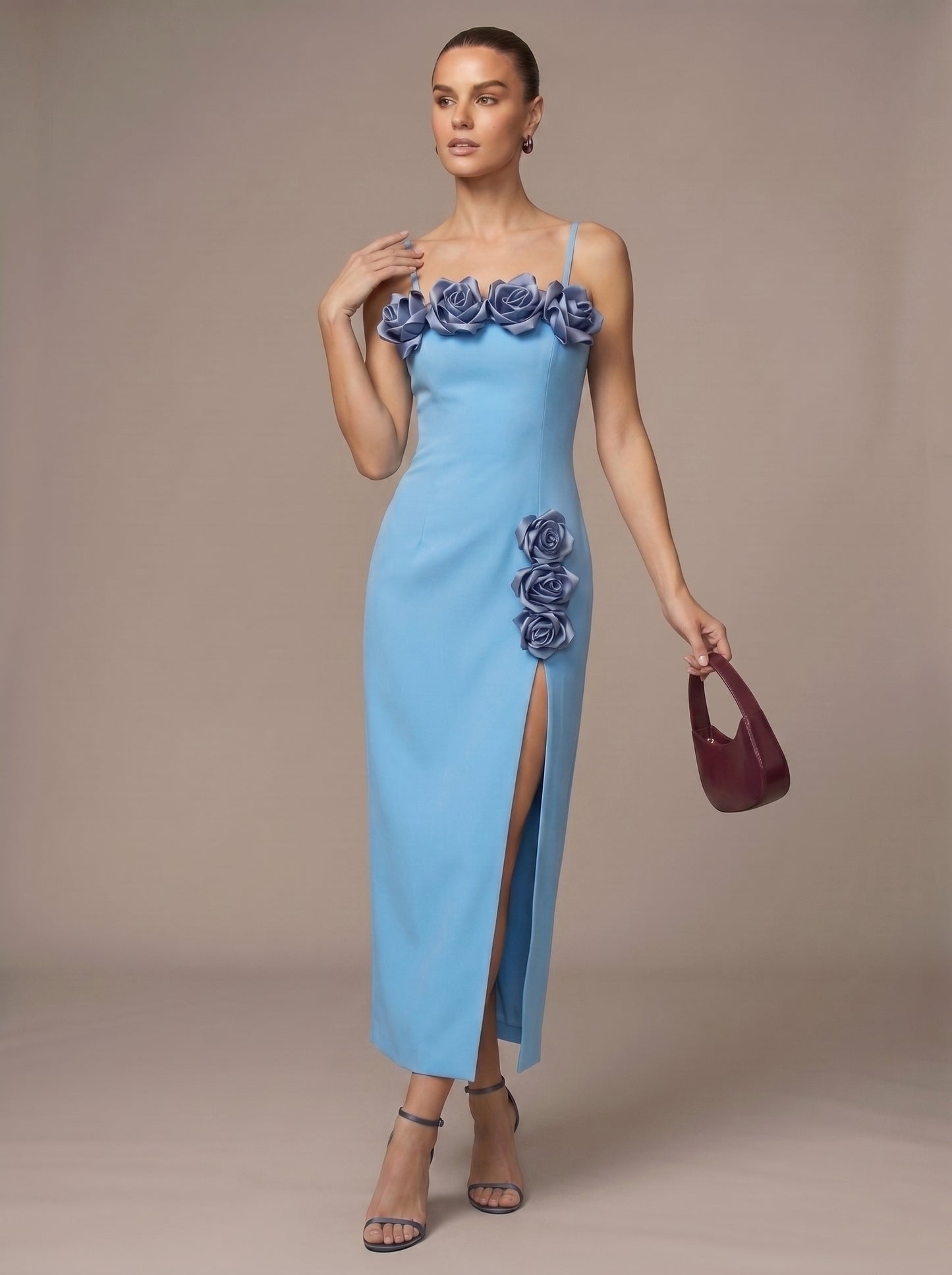 Floral Detail Midi Dress HV3104