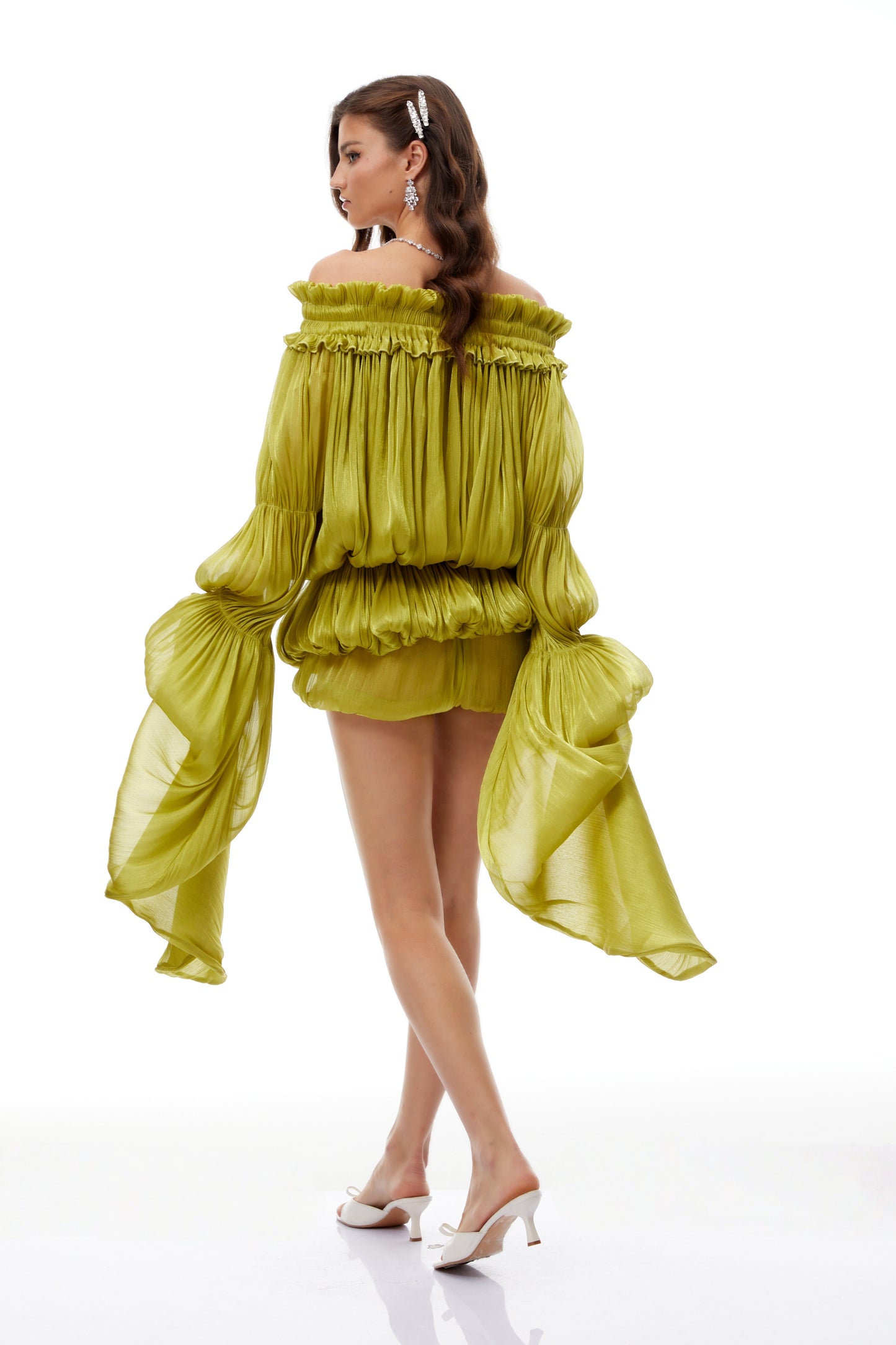 Long Sleeve Bardot Bubble Dress HV3118
