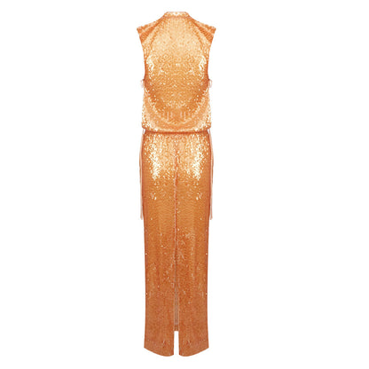 Sequin Maxi Dress Orange HV0014