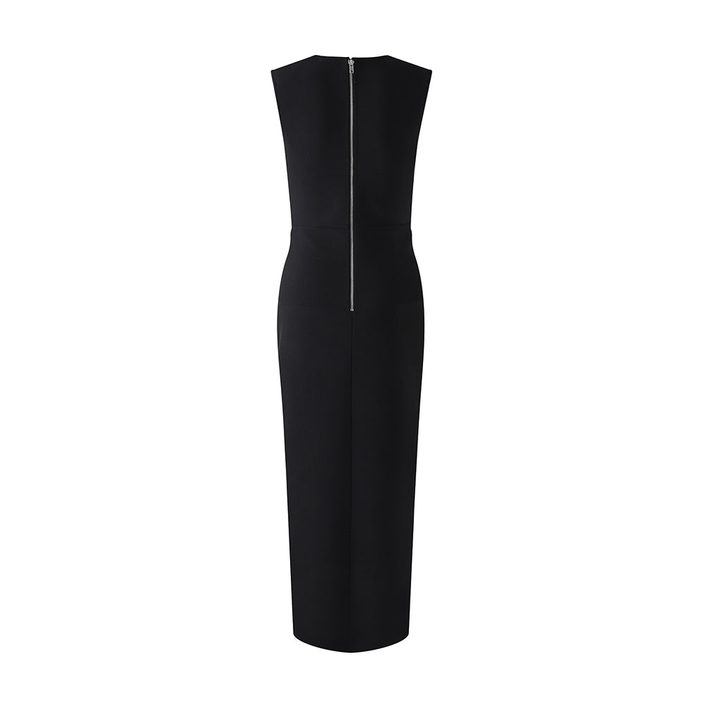 Floral Pearl Detail Maxi Dress Black HV2232