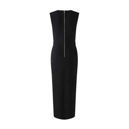 Floral Pearl Detail Maxi Dress Black HV2232