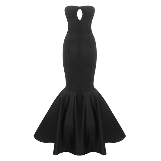 Strapless Mermaid Maxi Dress Black HV2078
