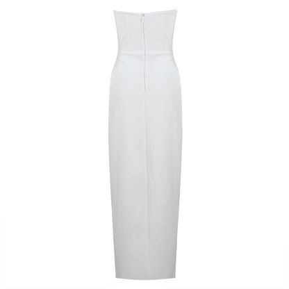 Strapless Rose Bustier Maxi Dress  HV9592