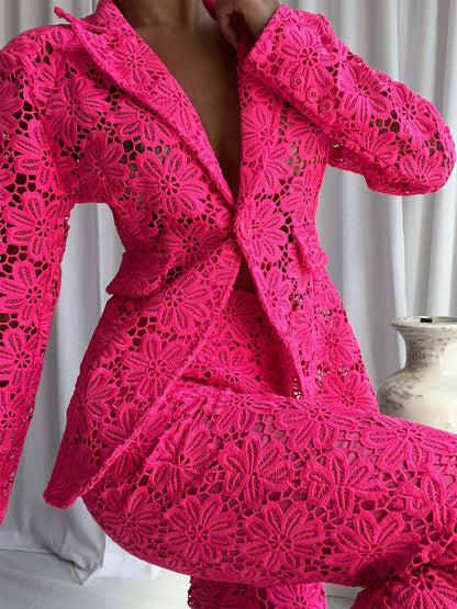 Floral Crochet Suit HV2890
