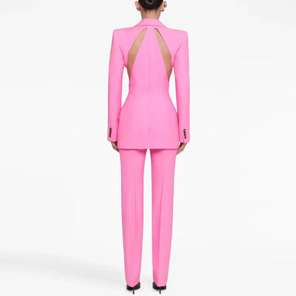 Long Sleeve Mesh Insert Suit Pink HV1485