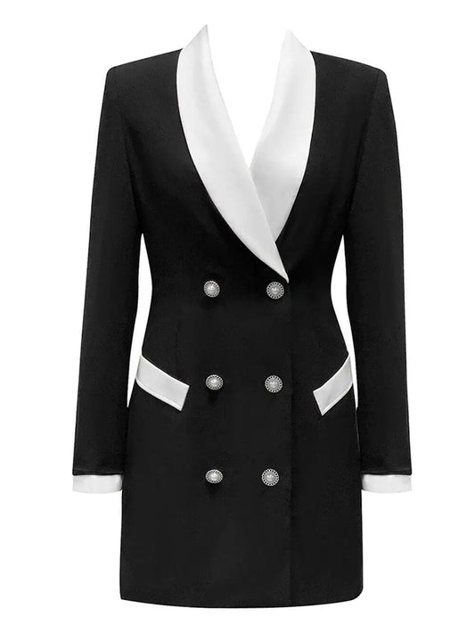 Blazer Dress Black White