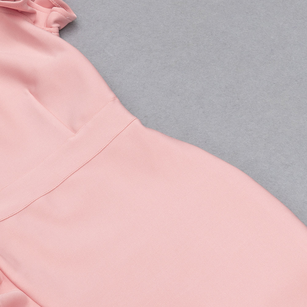 Ruffle Detail Dress Pink V9012