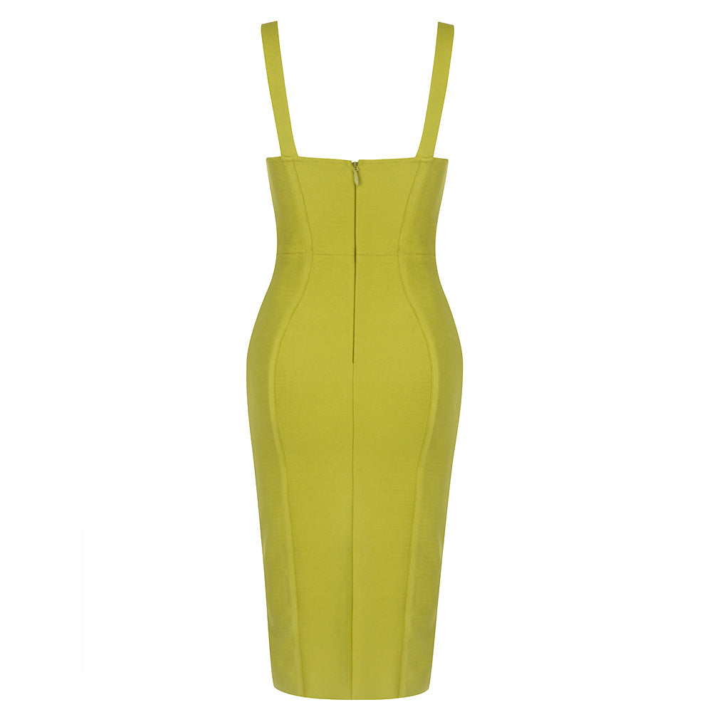 Draped Bustier Midi Dress Green HV8302