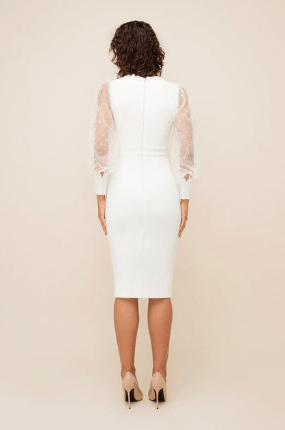 Puff Long Sleeve Midi Dress V8445