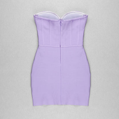 Strapless Mini Dress Lilac  HV7398