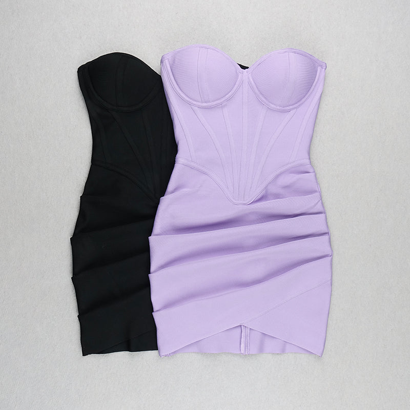 Strapless Mini Dress Lilac  HV7398